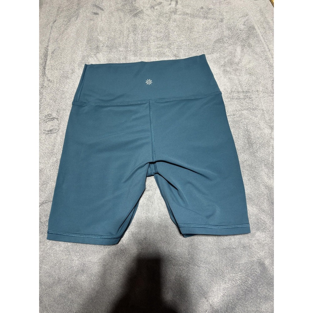 Athleta Transcend Bike Short Womens Small Blue High Rise 7" Athletic 798634 Spot